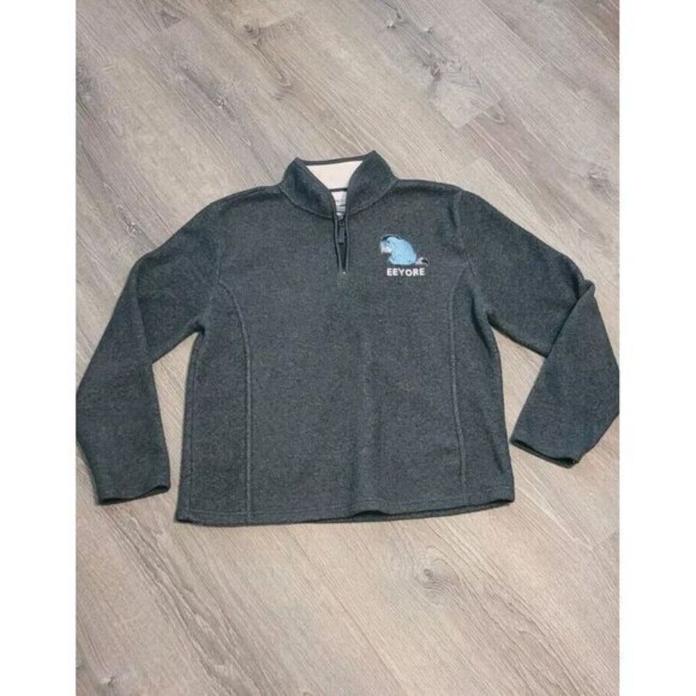 The Disney Store Exclusive Eeyore Women's Gray Fleece‎ 1/4 Zip Pullover Size S